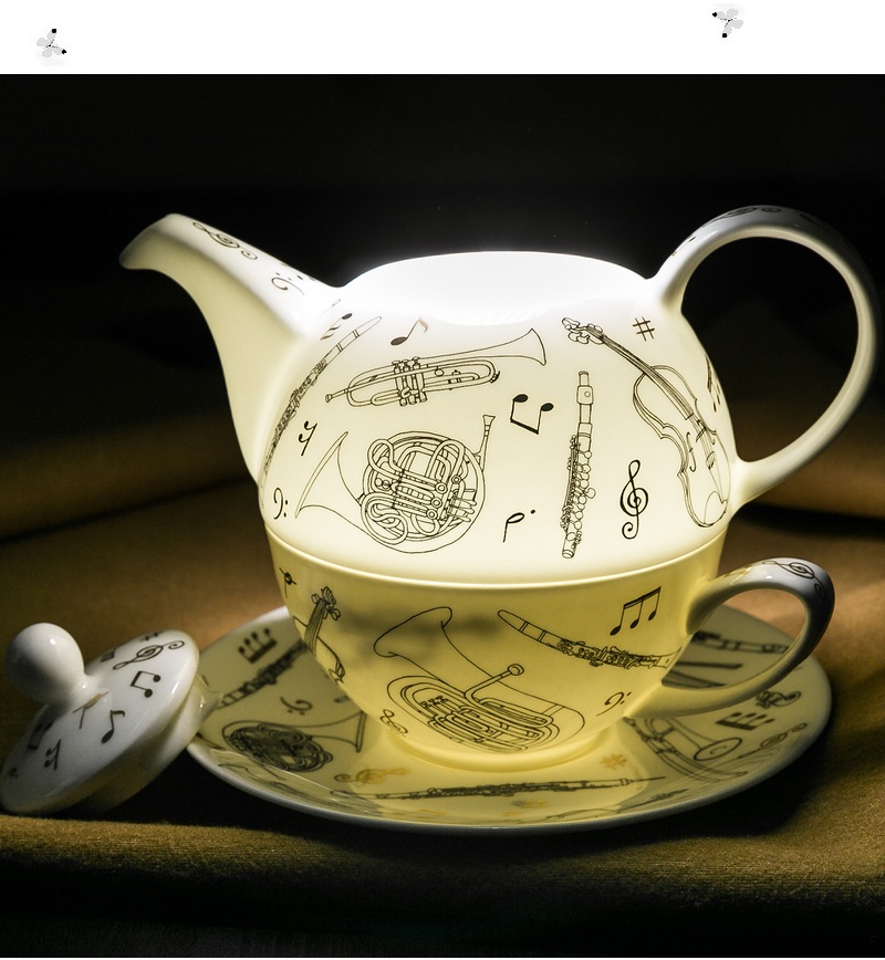 乐器系列一壶一碟骨瓷茶具