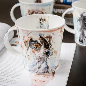 DUNOON 英国丹侬DUNOON骨瓷杯马克杯油画杰克罗素犬