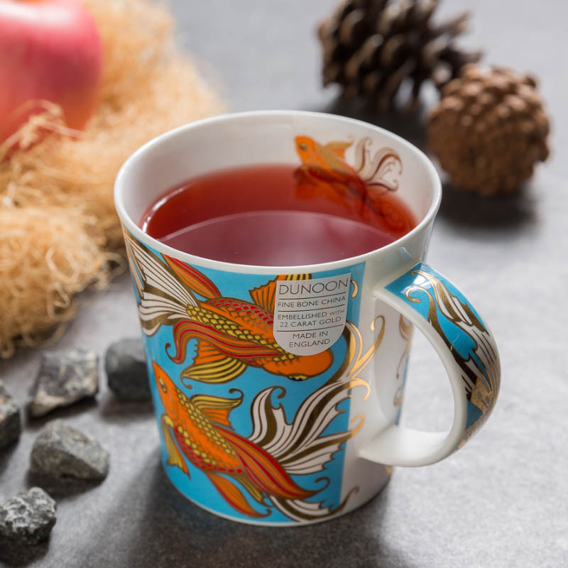 DUNOON 英国丹侬DUNOON骨瓷杯马克杯金鱼系列天蓝底