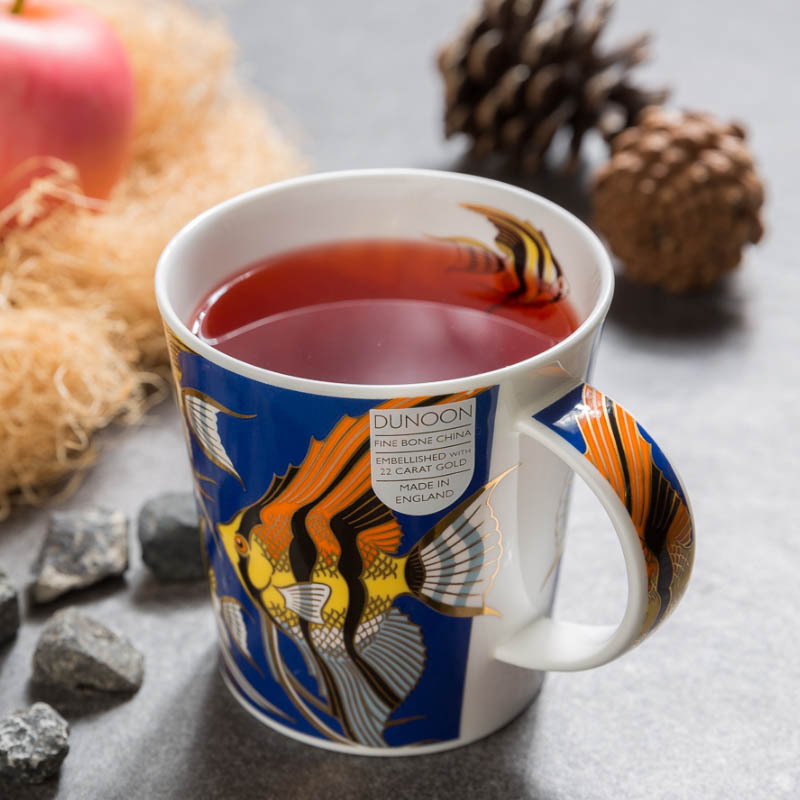 DUNOON 英国丹侬DUNOON骨瓷杯马克杯金鱼系列深蓝底