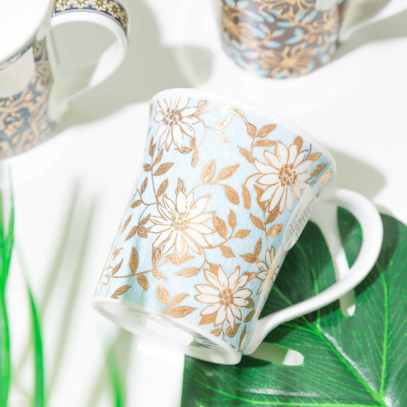 DUNOON 丹侬DUNOON骨瓷马克杯小花系列浅蓝