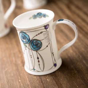 DUNOON 英国丹侬Dunoon骨瓷杯马克杯玫瑰/蓝色