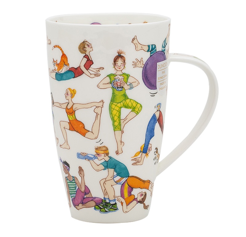 英国丹侬Dunoon骨瓷水杯马克杯茶杯趣味瑜伽杯子图案