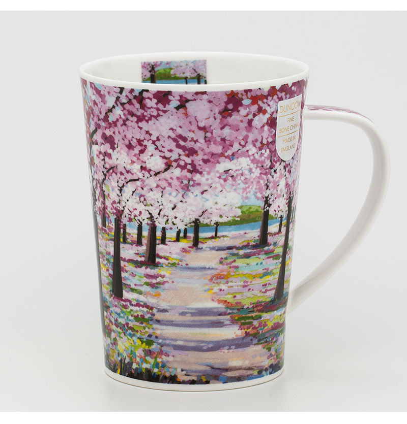 英国原产丹侬Dunoon骨瓷茶杯林间小道系列落英缤纷马克杯