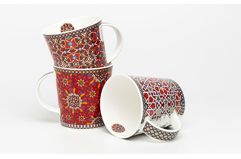 英国DUNOON丹侬骨瓷杯波斯风格马克杯