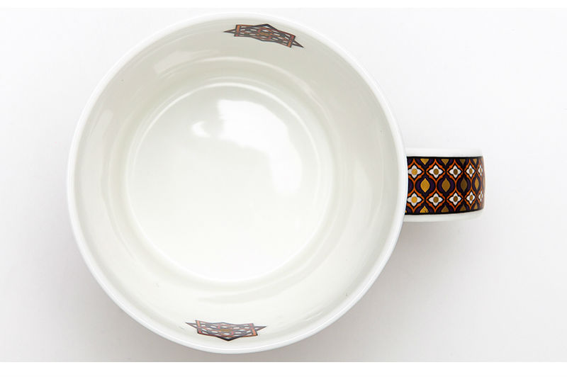 英国丹侬dunoon骨瓷杯波斯风格花朵编结图案马克杯杯口