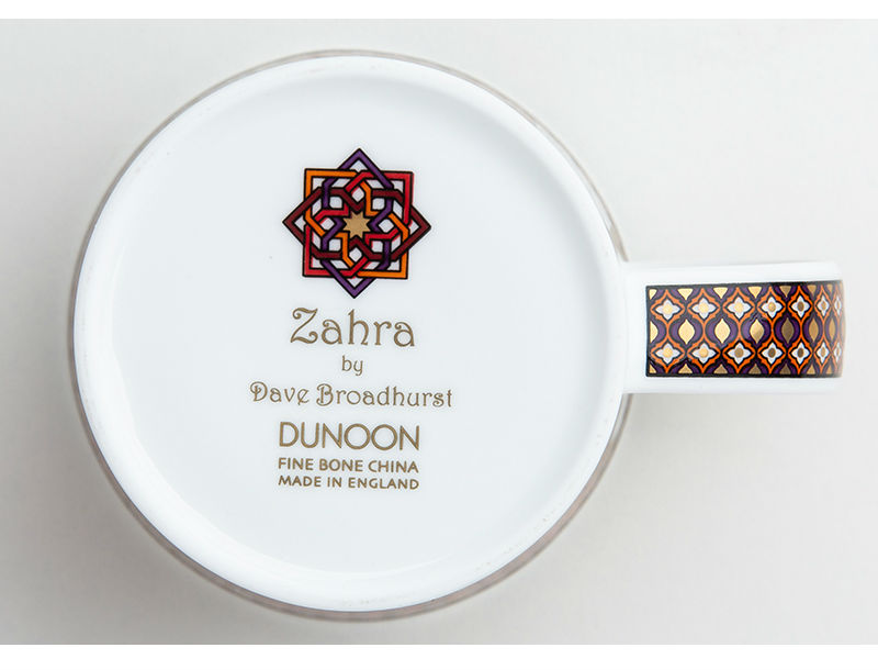 英国丹侬dunoon骨瓷杯波斯风格花朵编结图案马克杯杯底