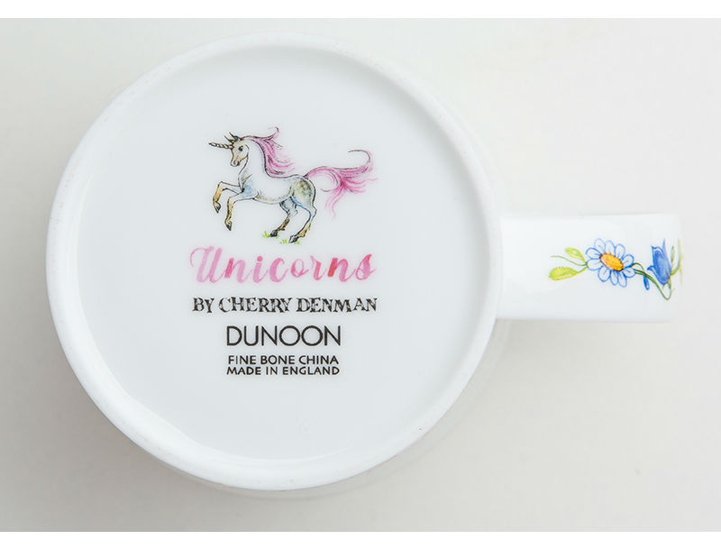 英国丹侬Dunoon骨瓷水杯马克杯茶杯独角兽马克杯底部