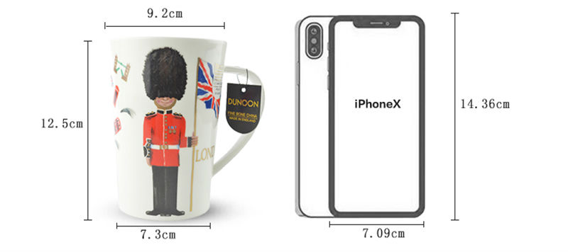 英国丹侬Dunoon骨瓷水杯马克杯茶杯伦敦卫兵骨瓷杯尺寸