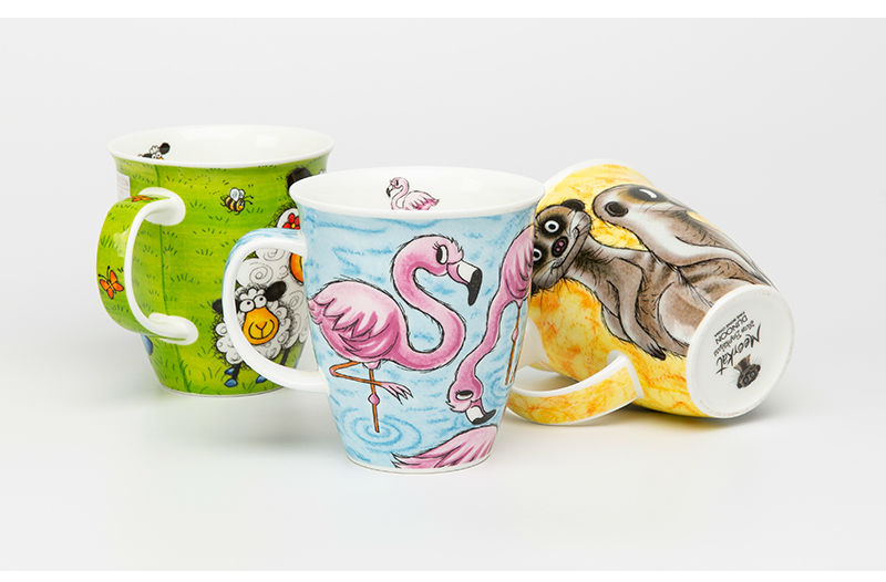 英国DUNOON丹侬骨瓷杯马克杯疯狂农场系列水杯