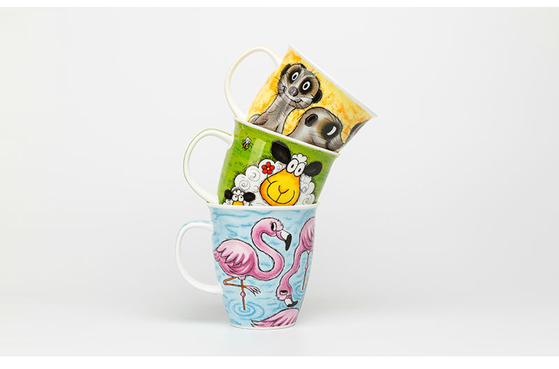 英国DUNOON丹侬骨瓷杯马克杯树疯狂农场茶杯