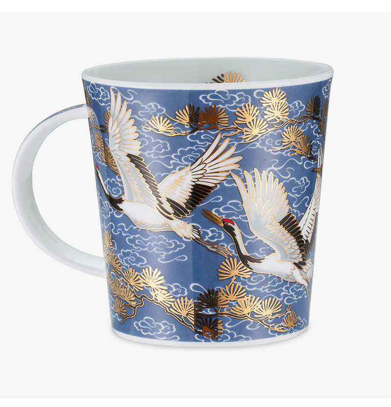 英国丹侬Dunoon骨瓷杯马克杯仙鹤系列水杯一面图案