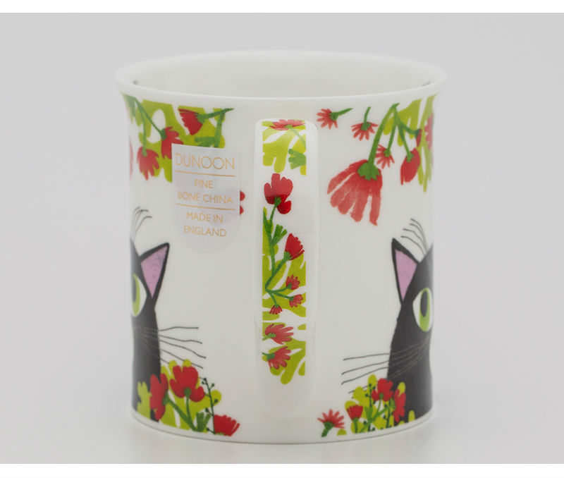 英国DUNOON丹侬骨瓷杯马克杯灵动的猫咪茶杯侧面图案