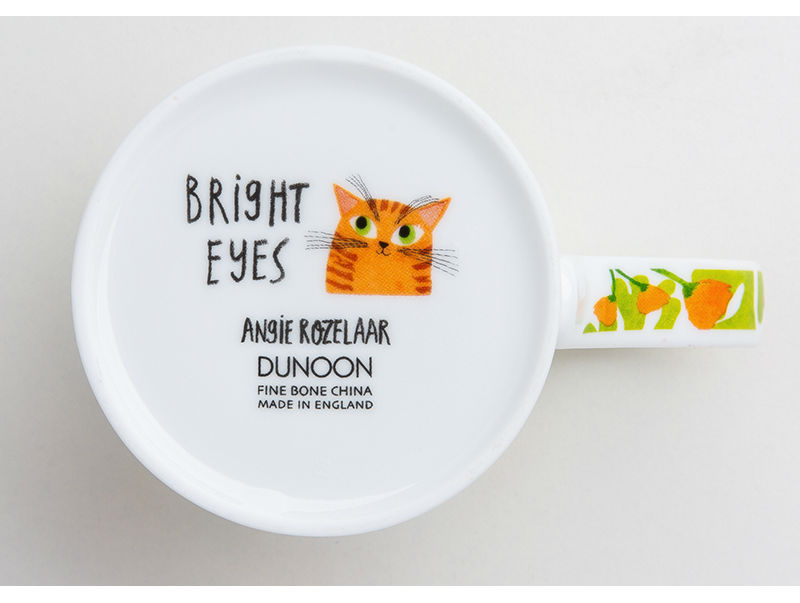 英国DUNOON丹侬骨瓷杯马克杯灵动的猫咪茶杯杯底